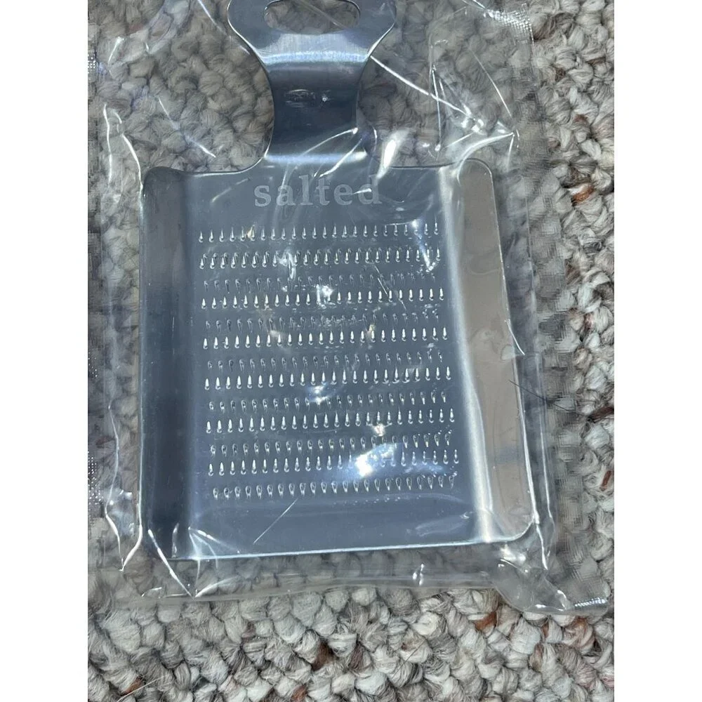 New Salted Himalayan Pink Salt Kit Grater Stand Salt